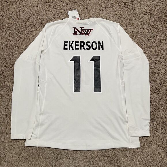 New Nike Volleyball Jersey Womens Large White NW Elite #11 Ekerson Game Issued - Picture 5 of 12